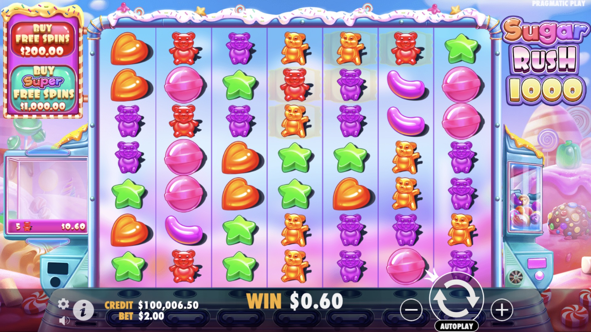 Мир сладостей подарят слоты «Sugar Rush 1000» от Pragmatic Play и казино Максслотс